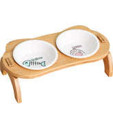 Elevated Bamboo Food Bowls